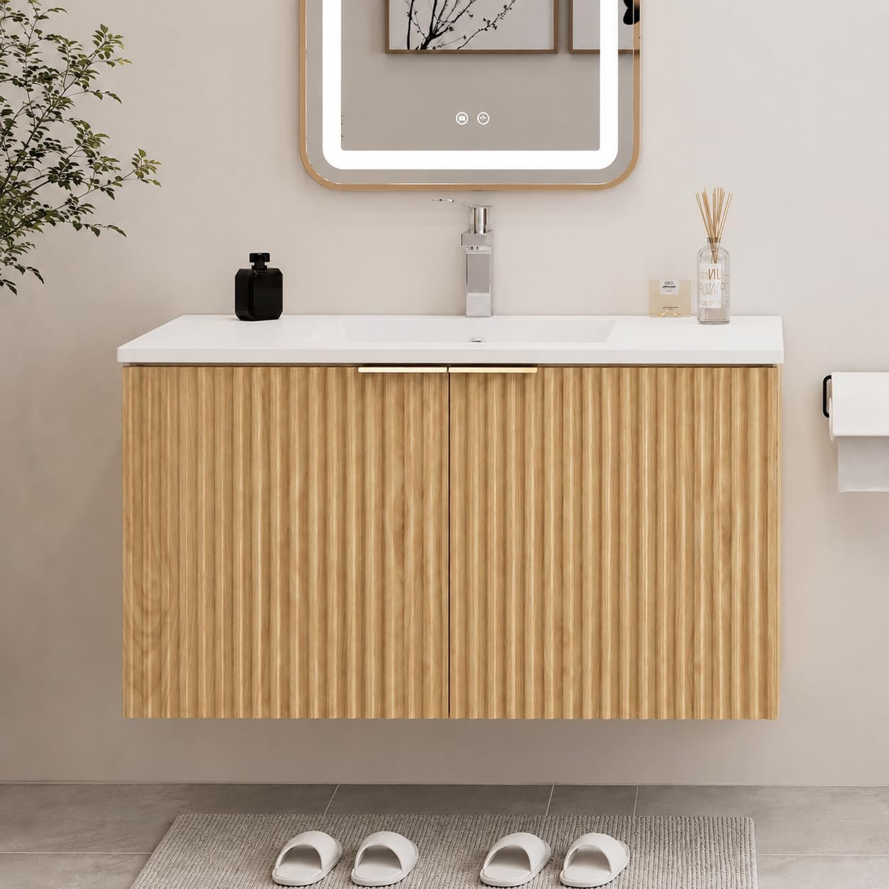 Home And Bathroom - Mueble de Baño Flotante Moderno con