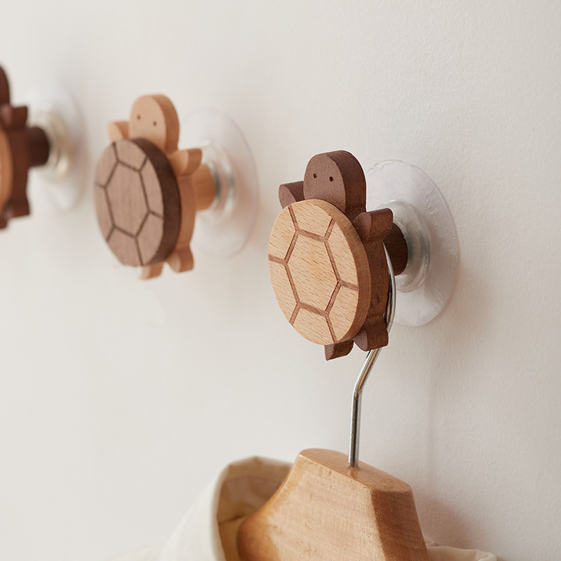Robe Hook Adhesive - 1/4 piezas de ganchos de madera