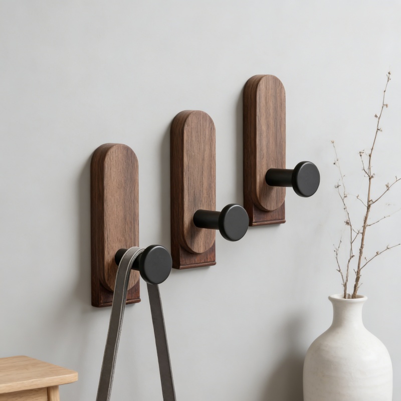 Robe Hook Adhesive - Ganchos de pared autoadhesivos de madera