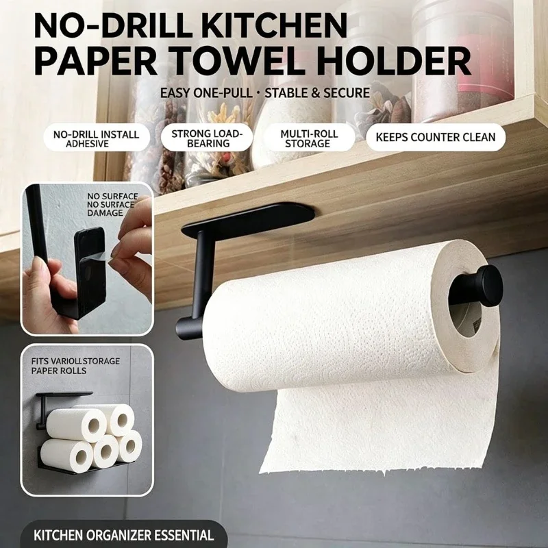 Home Bathroom Shelf - Portarrollos de papel, toallero, estante colgante,