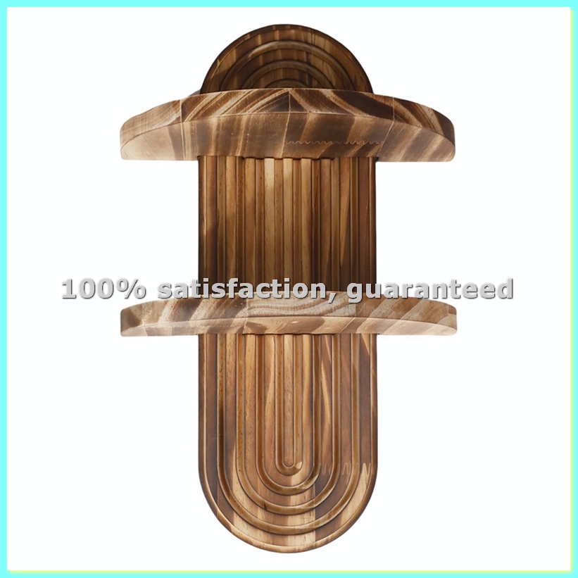 Home Bathroom Shelf - Estante Geométrico de Pared, Madera Rústica,