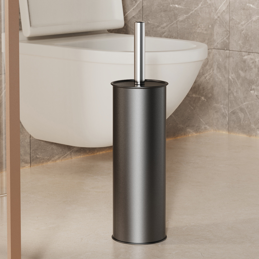 Toilet Brush Holder - Cepillo de inodoro negro con soporte,
