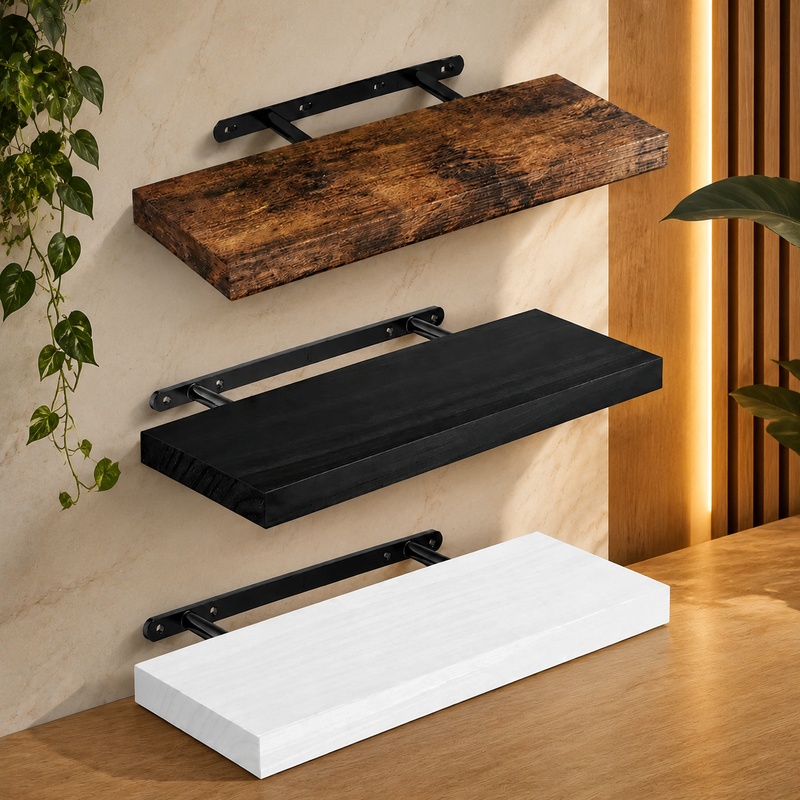 Home Bathroom Shelf - Estante Flotante Resistente con Soportes Ocultos