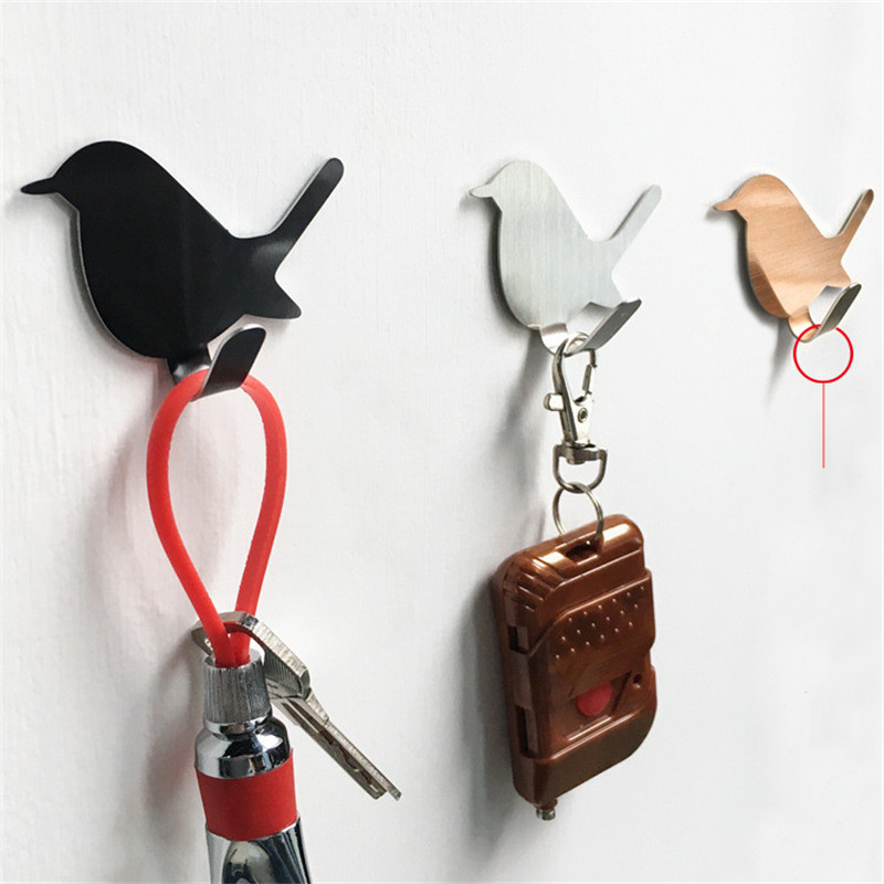Robe Hook Adhesive - Ganchos autoadhesivos con diseño de pájaro,