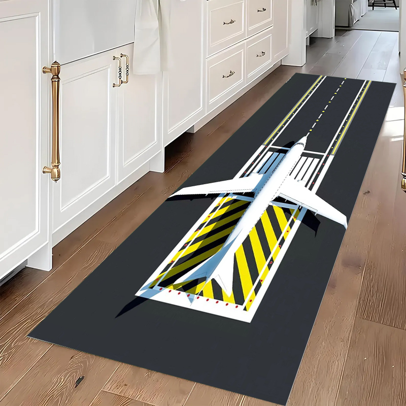 Jet Home Bathroom Mats - Alfombra de pasillo larga antideslizante amarilla