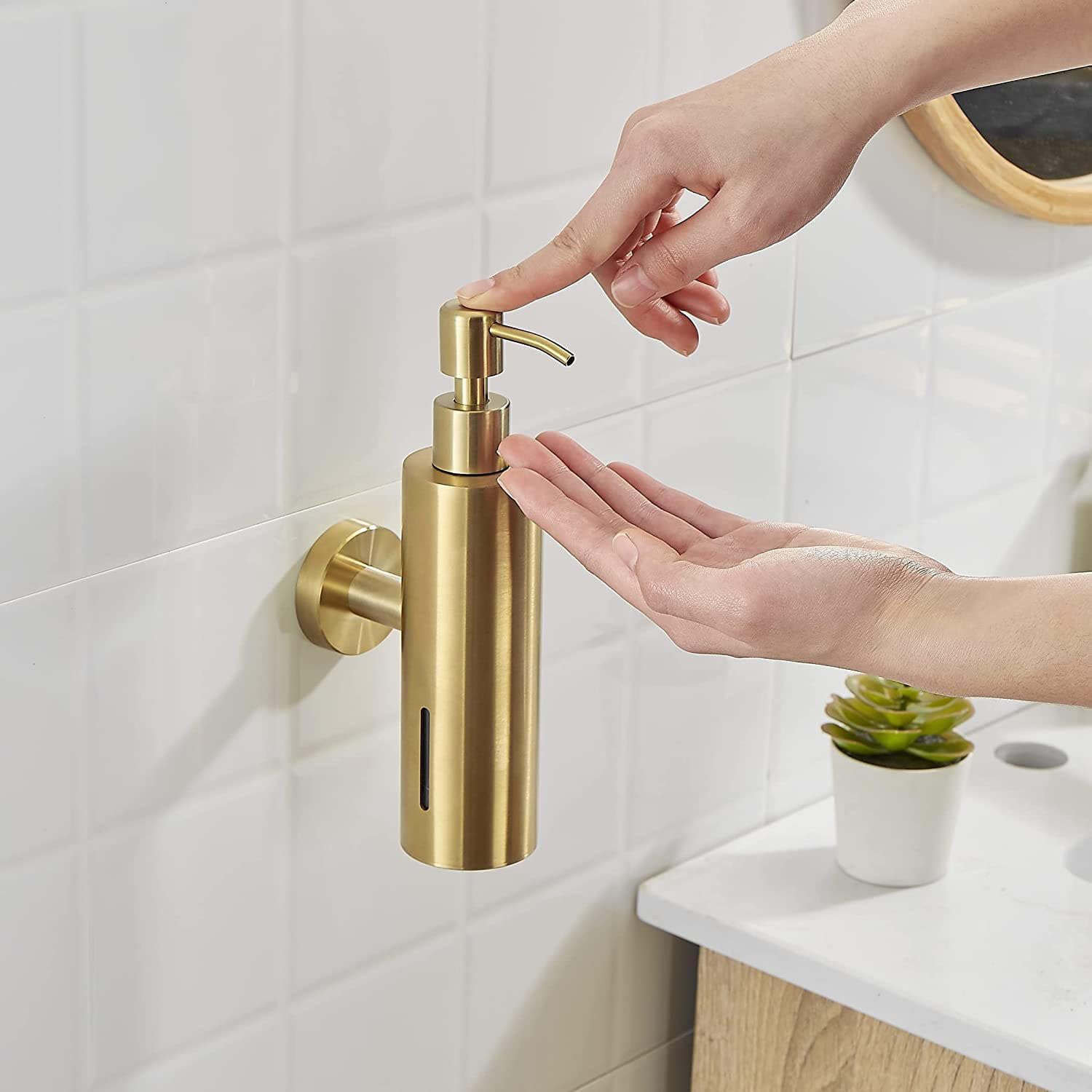Dispensador de jabón individua - Home Bathroom Wall Soap Dispenser reseña y precio