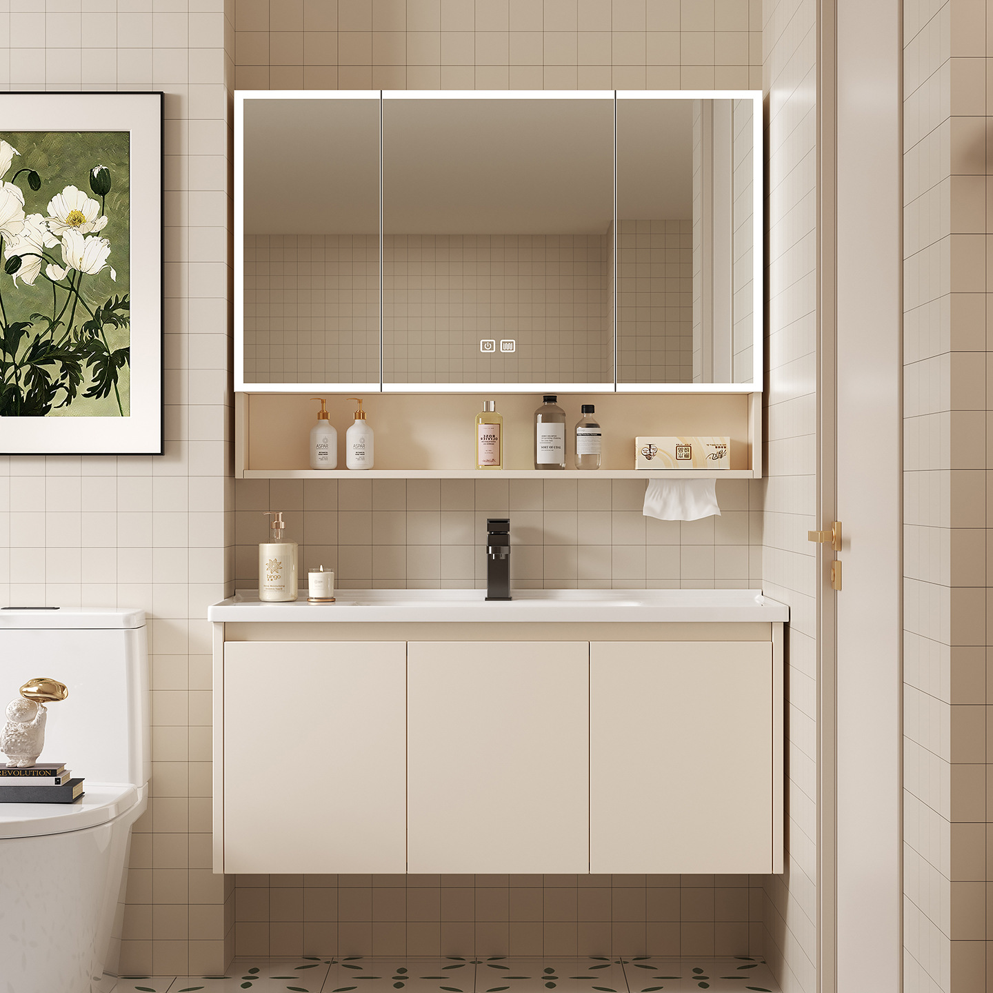Gabinete de espejo inteligente - Home Bathroom Paper Towels reseña y precio