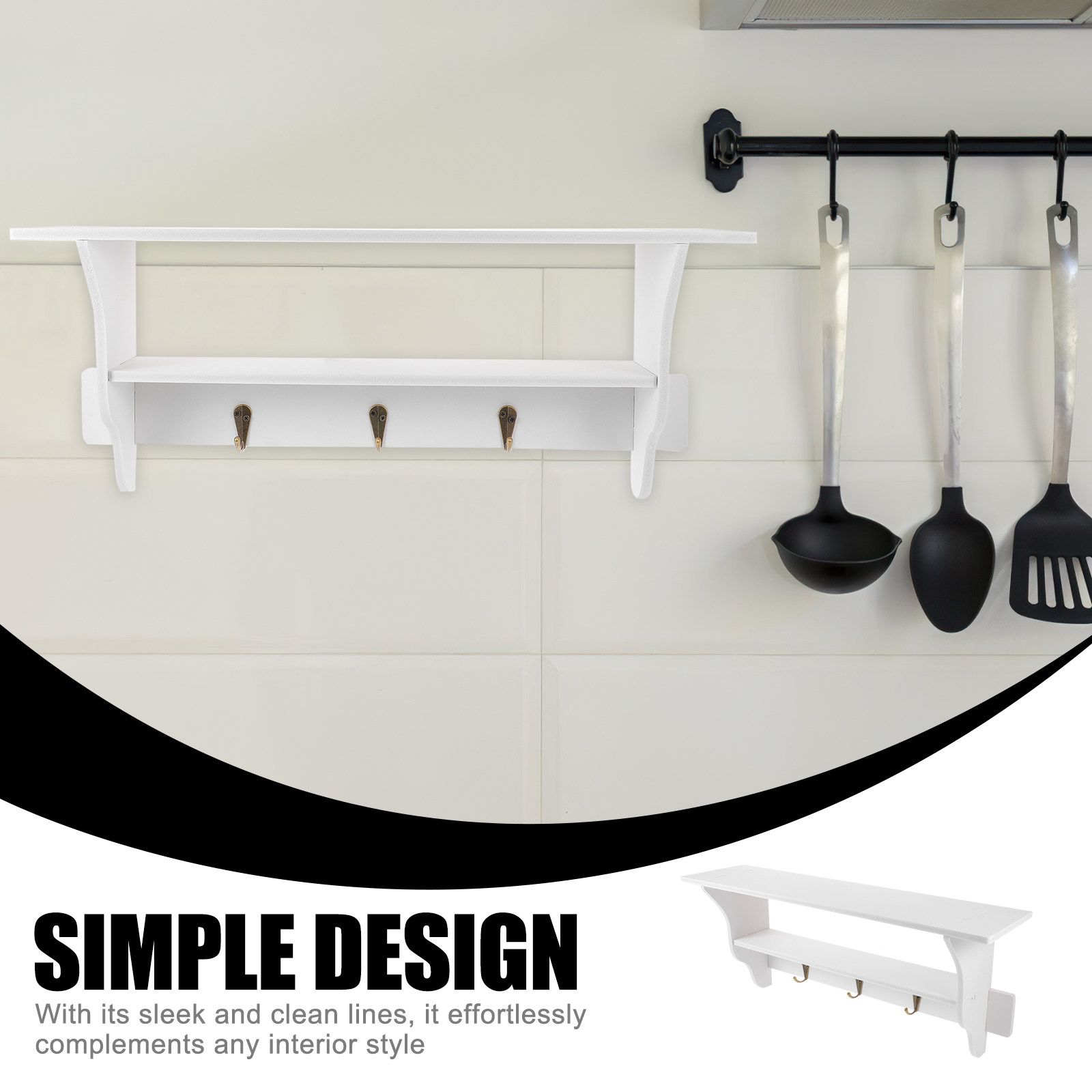 Estante Flotante de Pared Blan - Home Bathroom Shelf reseña y precio