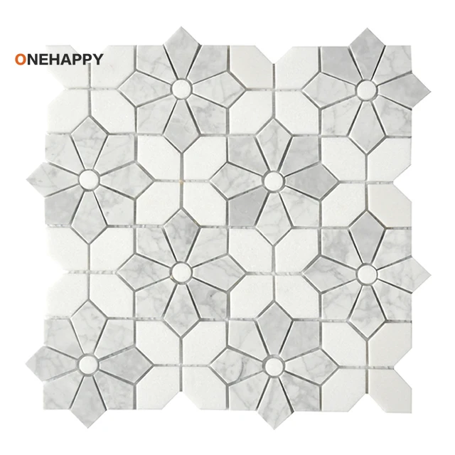 Azulejo de mármol mosaico para - Home Bathroom Tiles Design reseña y precio